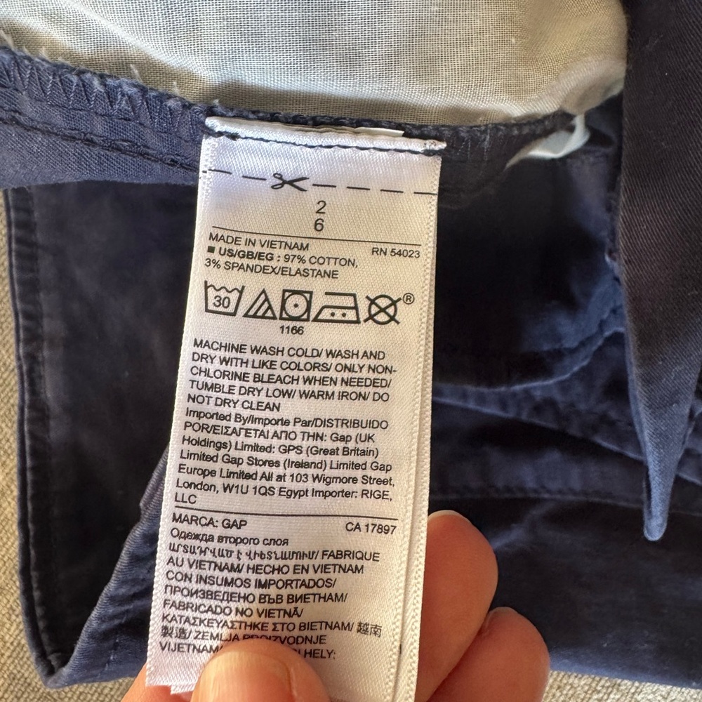GAP Gap for Good Navy Chino Shorts Size 2 Mid Rise Cotton Stretch 5” Short - Picture 8 of 11